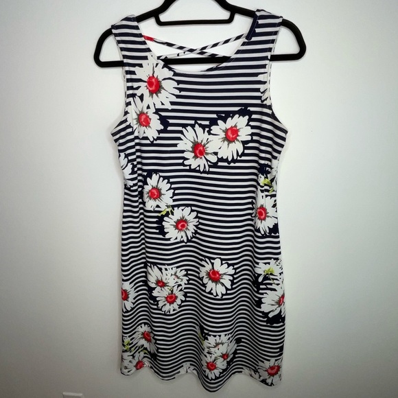 💚 Summer “RNstudio” by Ronni Nicole Slimming Floral Striped Sleeveless Dress - Picture 2 of 11